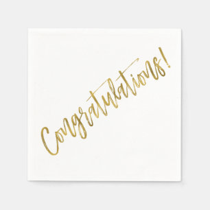 Glückwünsche Gold Foil Napkins Serviette
