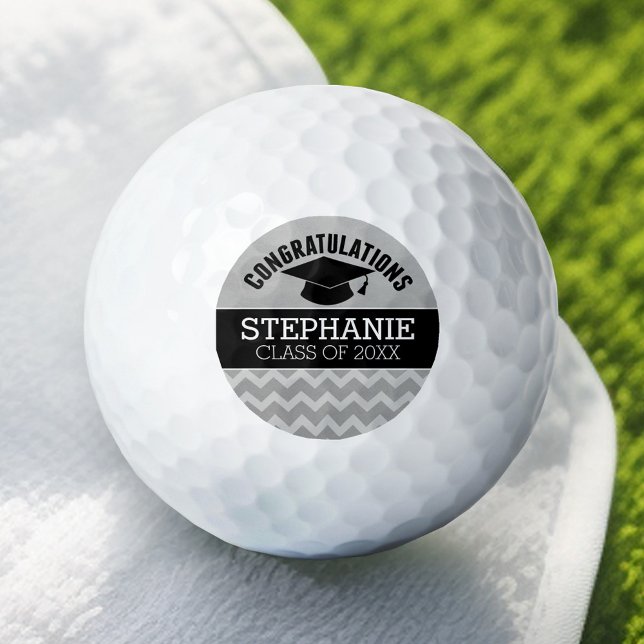Glückwünsche graduieren - silbernen schwarzen golfball (Add Your Name to this Personalized Golf Ball)