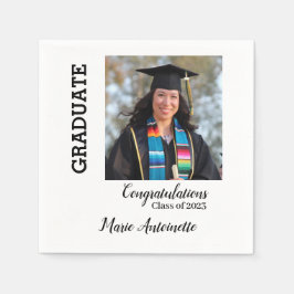 Glückwünsche | Name und Foto des Absolventen Serviette