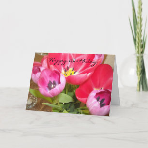 Glückwünsche zum Geburtstag mit leuchtenden Tulpen Karte