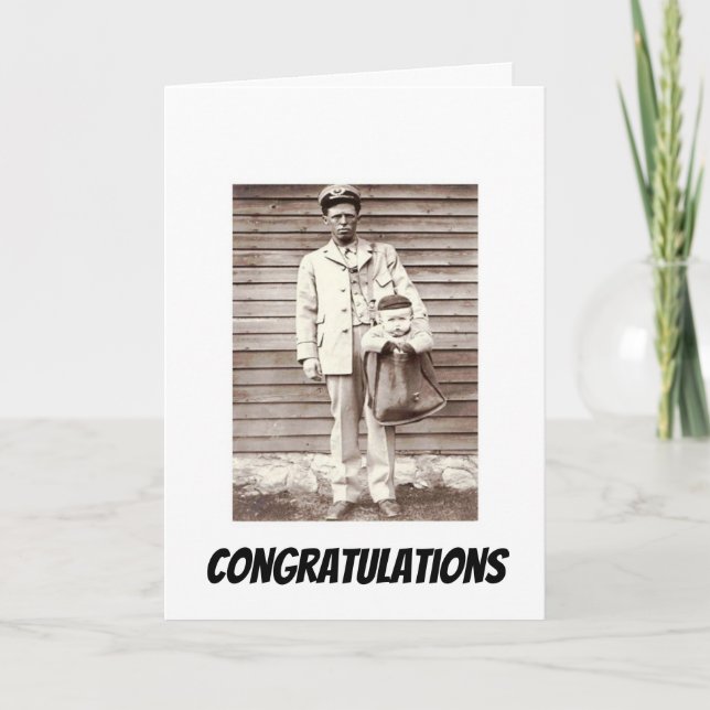 Glückwünsche zum neuen Baby Fun Vintages Foto Karte (Vorderseite)