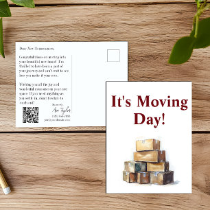 Glückwünsche zum Umzugstag für Immobilienmakler Postkarte