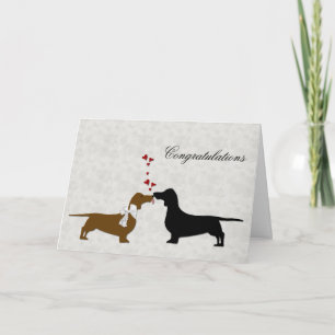 Glückwünsche zur Dachshund-Hochzeit Karte