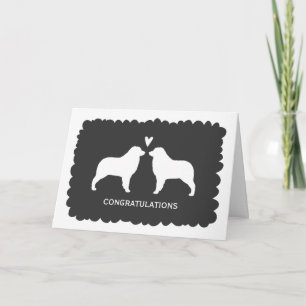 Glückwünsche zur Hochzeit der Australian Shepherds Karte