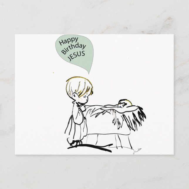 Glückwunschjesus Feiertagspostkarte (Vorderseite)
