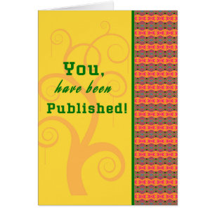 Glückwunschkarte für das erste Buch veröffentlicht