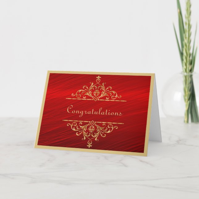 Glückwunschkarte HochzeitGold Red Karte (Vorderseite)