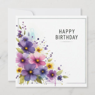Glückwunschkarte mit Blumenmotiv zum Geburtstag Feiertagskarte