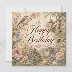 Glückwunschkarte mit Blumenmotiv zum Geburtstag Feiertagskarte