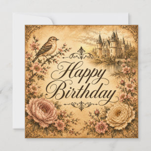 Glückwunschkarte mit Blumenmotiv zum Geburtstag Feiertagskarte