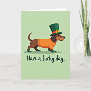 Glückwunschkarte mit gestreiftem Dachshund Karte