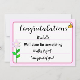 Glückwunschkarte mit rosa Blume Feiertagskarte