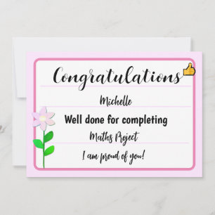 Glückwunschkarte mit rosa Blume Feiertagskarte