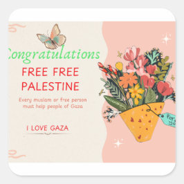 Glückwunschkarte Quadratischer Aufkleber