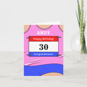 Glückwunschkarte zum 30. Geburtstag für einen Läuf Karte