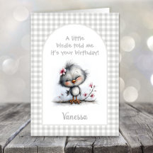 Glückwunschkarte zum Geburtstag für Vögel