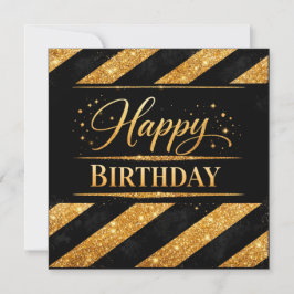 Glückwunschkarte zum Geburtstag, Gold Schwarz Luxu