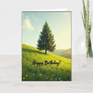 Glückwunschkarte zum Geburtstag mit goldenem Baum Karte