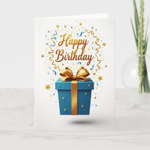 Glückwunschkarte zum Geburtstag mit goldenem Stern Karte