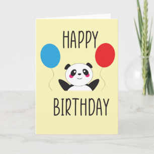 Glückwunschkarte zum Geburtstag mit Panda Karte