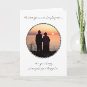 Glückwunschkarte zum Hochzeitstag mit Sonnenunterg Karte