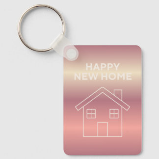 Glückwunschkarte zum neuen Zuhause - Rosa Farbverl Schlüsselanhänger