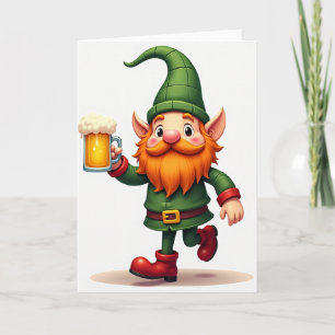 Glückwunschkarte zum St. Patrick's Day mit Gnom Karte