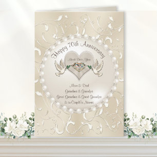 Glückwunschkarten zum 70. Hochzeitstag für Eltern Karte