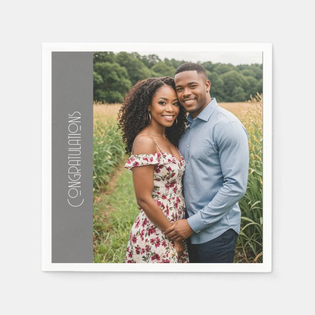 Glückwunschparty Foto Napkin Serviette (Vorderseite)