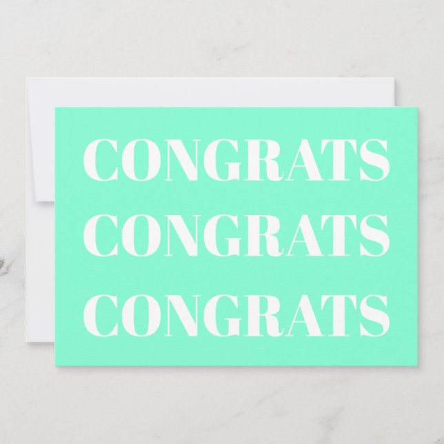 Glückwunschs Aqua White (Vorderseite)