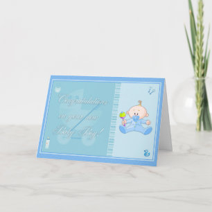 Glückwunschs Baby Boy Blue Karte