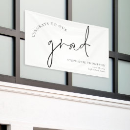 Glückwunschs Grad Black Script Abschluss Announce Banner