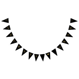 Glückwunschs Grad Black Wimpelkette