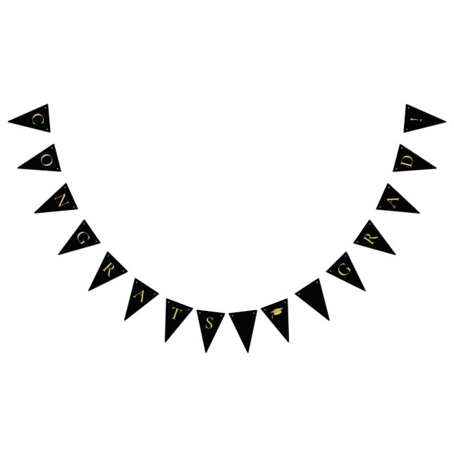 Glückwunschs Grad Black Wimpelkette (Alle)