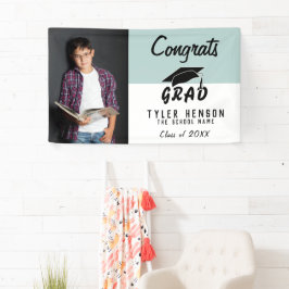 Glückwunschs Grad Blue Foto Graduation Party Banner