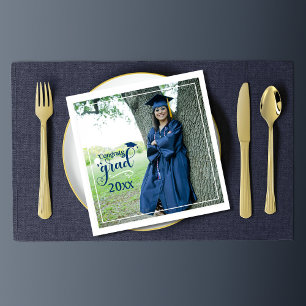 Glückwunschs Grad Foto Abschluss Napkins Serviette
