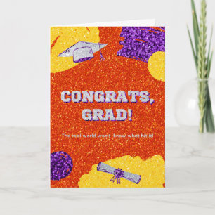 Glückwunschs Grad Glitzer Abschluss Karte