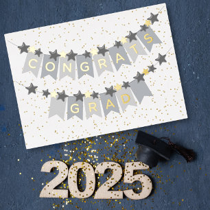 Glückwunschs Grad Grau Gold Foil Card Folien Feiertagskarte
