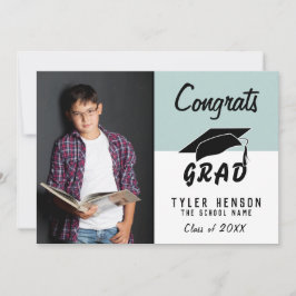 Glückwunschs Grad Modern Blue Foto Abschluss Card