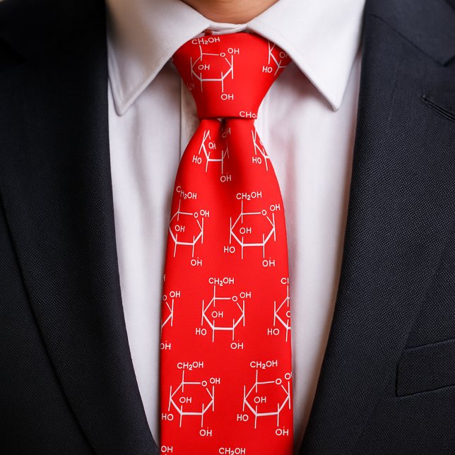 Glucose Molecule Chemie als rot Krawatte (Glucose Molecule Chemistry Science Themed Red Neck Tie)