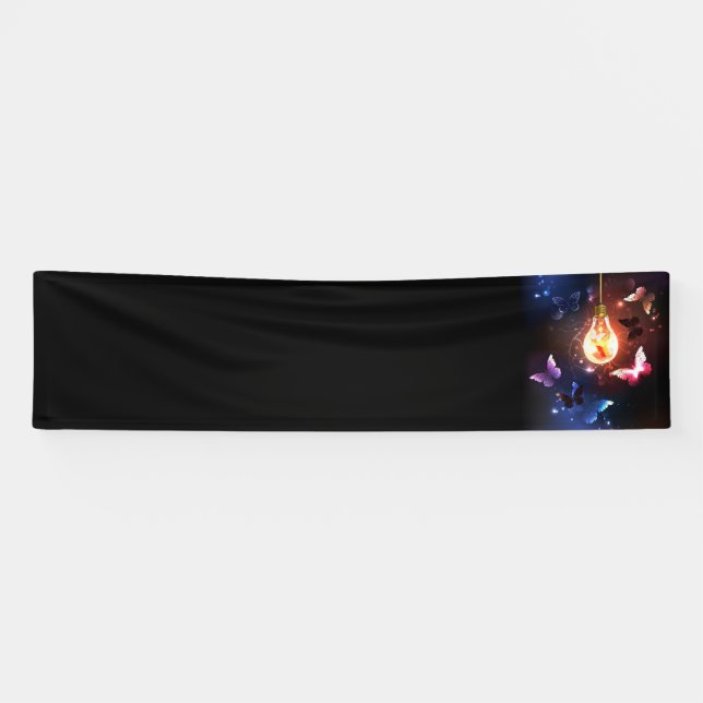 Glühbirne mit Nachtschmetterlingen Banner (Horizontal)