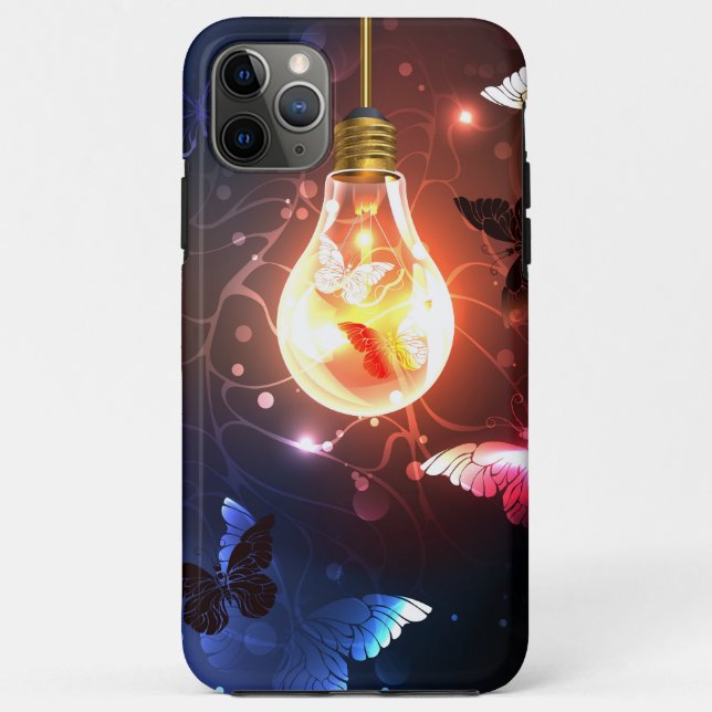 Glühbirne mit Nachtschmetterlingen Case-Mate iPhone Hülle (Rückseite)