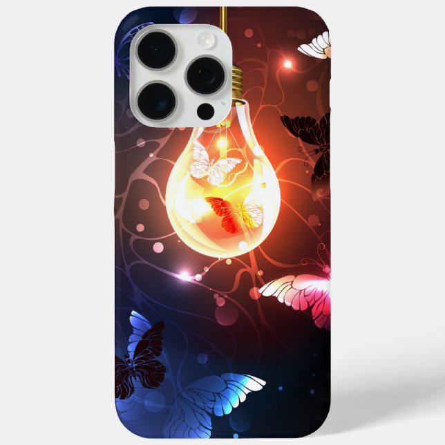 Glühbirne mit Nachtschmetterlingen Case-Mate iPhone Hülle (Rückseite)