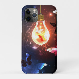 Glühbirne mit Nachtschmetterlingen Case-Mate iPhone Hülle