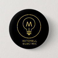 GLÜHbirne-MONOGRAMM-LOGO auf SCHWARZ für ELEKTRIKE