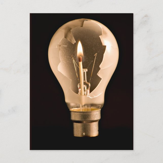 Glühbirne Postkarte (Vorderseite)