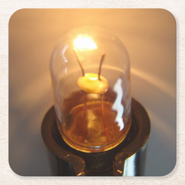 Glühbirne Rechteckiger Pappuntersetzer (Vorderseite)