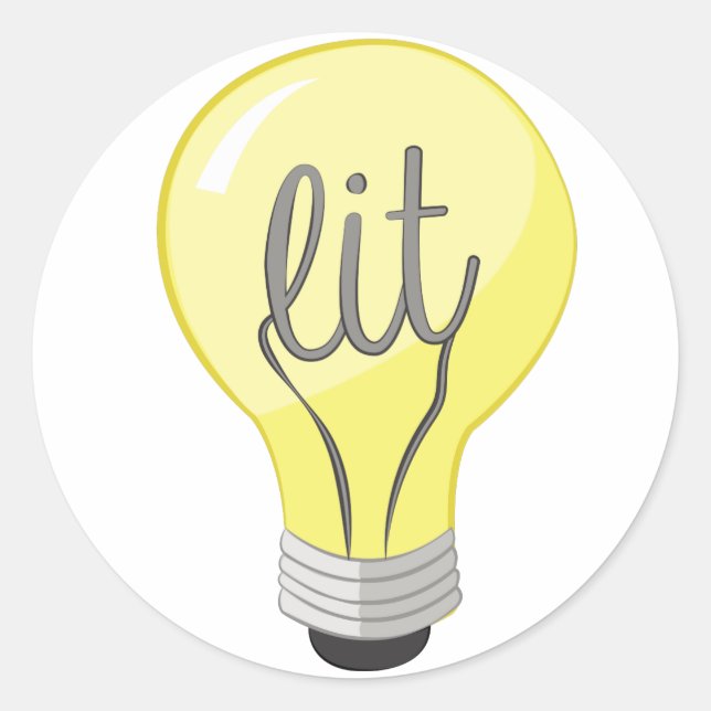 Glühbirne Runder Aufkleber (Vorderseite)