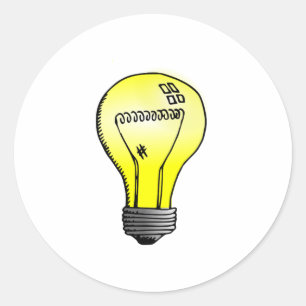 Glühbirne Runder Aufkleber