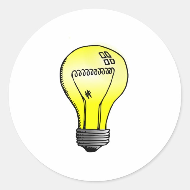 Glühbirne Runder Aufkleber (Vorderseite)